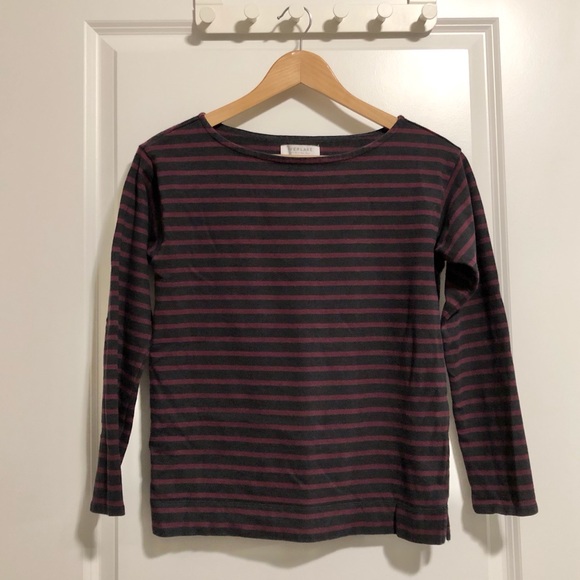 Everlane Heavyweight Tee in Burgundy/Black size S - Picture 3 of 7